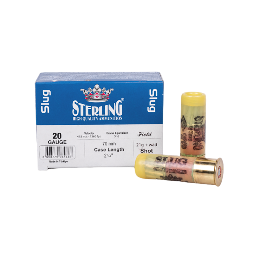 Патрон STERLING 20/70 с пулей SLUG 25 гр. (в пачке 10 шт.). Фото №2 Патрон STERLING 20/70 с пулей SLUG 25 гр. (в пачке 10 шт.). Фото №2