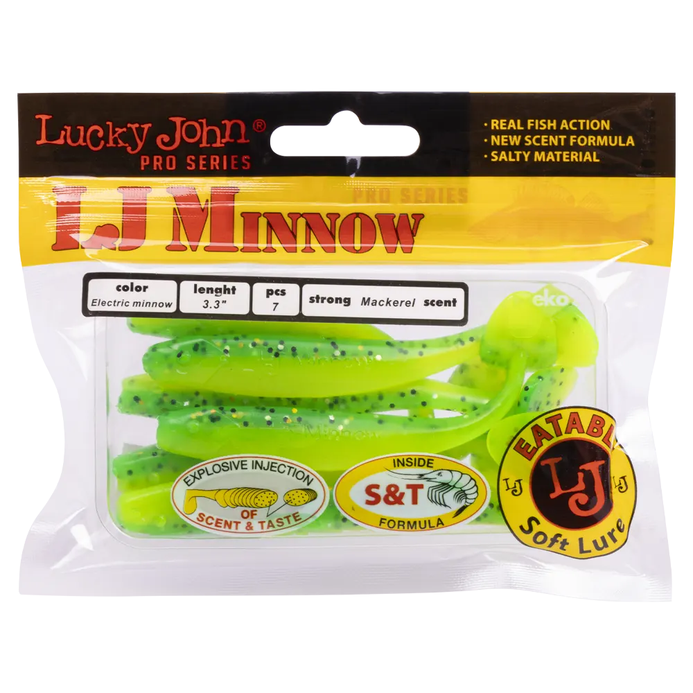 Виброхвост Lucky John Pro Series Minnow 3,3" 84мм, (7шт. упак.) цвет T18. Фото №5 Виброхвост Lucky John Pro Series Minnow 3,3" 84мм, (7шт. упак.) цвет T18. Фото №5