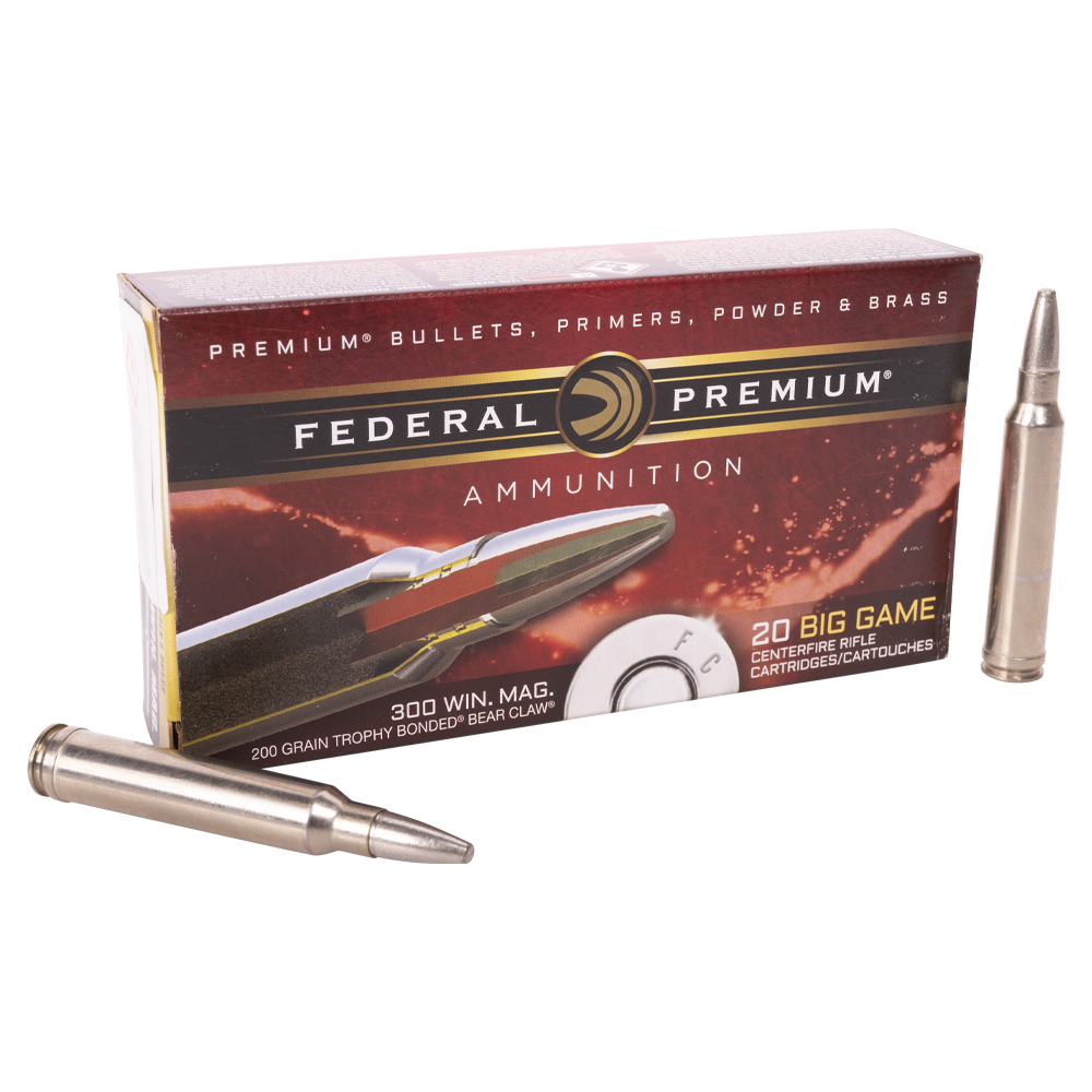 Патрон нарезной FEDERAL калибр 300 WIN MAG 12.9гр.200GR PREMIUM TROPHY SP (в пачке 20 шт.). Фото №1