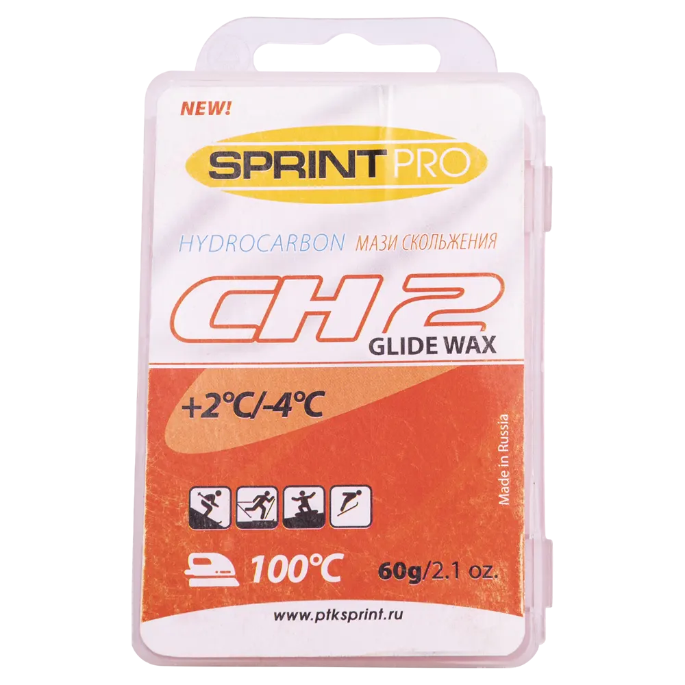 Мази скольжения SPRINT, CH2 Red, (+2 -4 С), 60 г (СПРИНТ). Фото №1