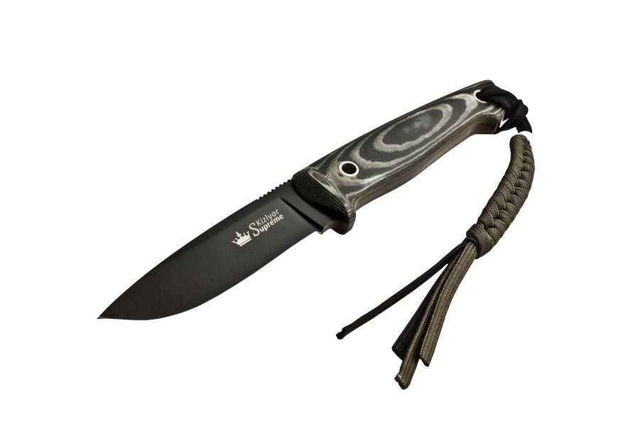 Нож Santi D2 BT (Черный, микарта, ножны кайдекс). Фото №2