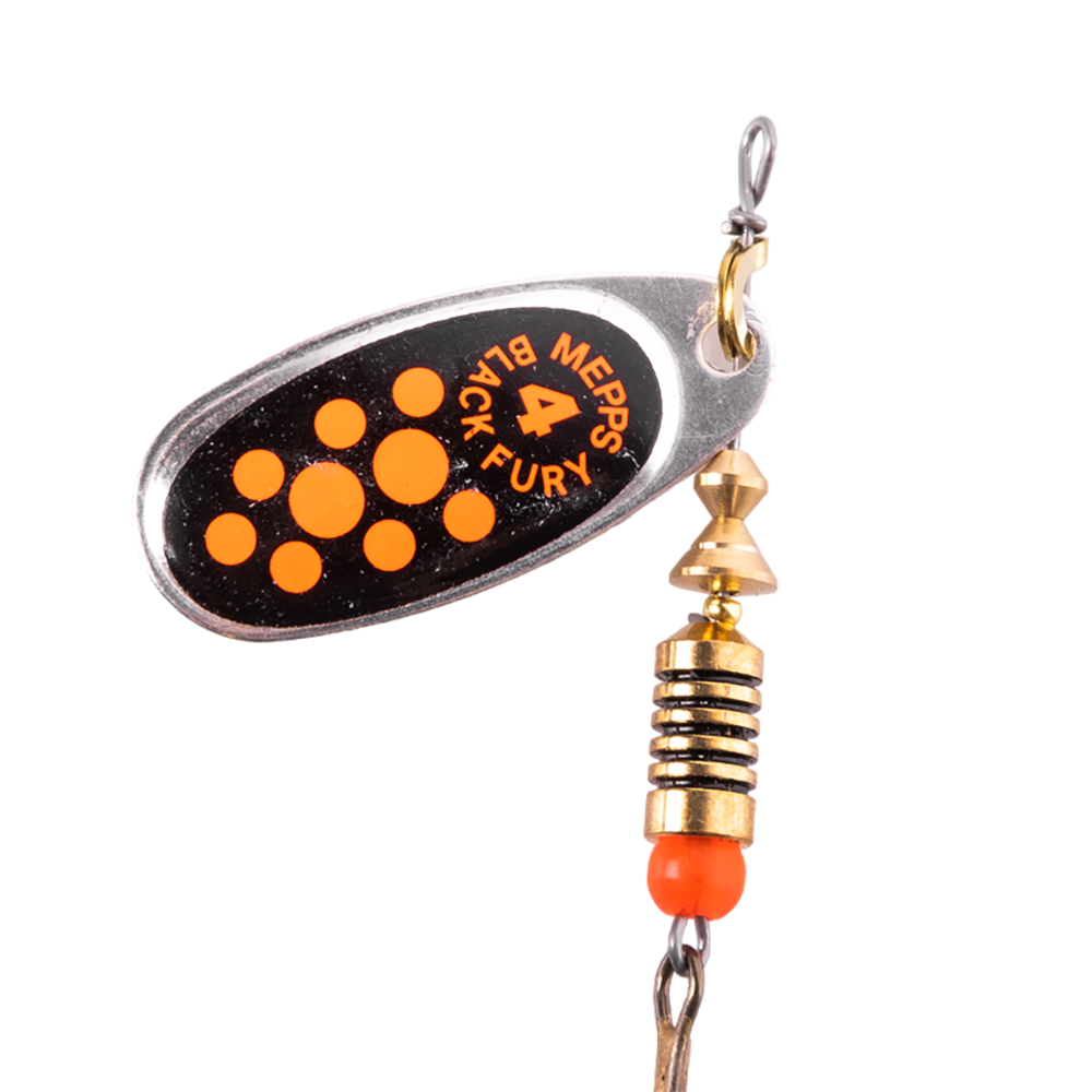 Блесна вращающаяся Mepps Black Fury №4, 8гр, цвет (Black/Chartreuse) черный/зеленовато-желтые точки. Фото №2 Блесна вращающаяся Mepps Black Fury №4, 8гр, цвет (Black/Chartreuse) черный/зеленовато-желтые точки. Фото №2