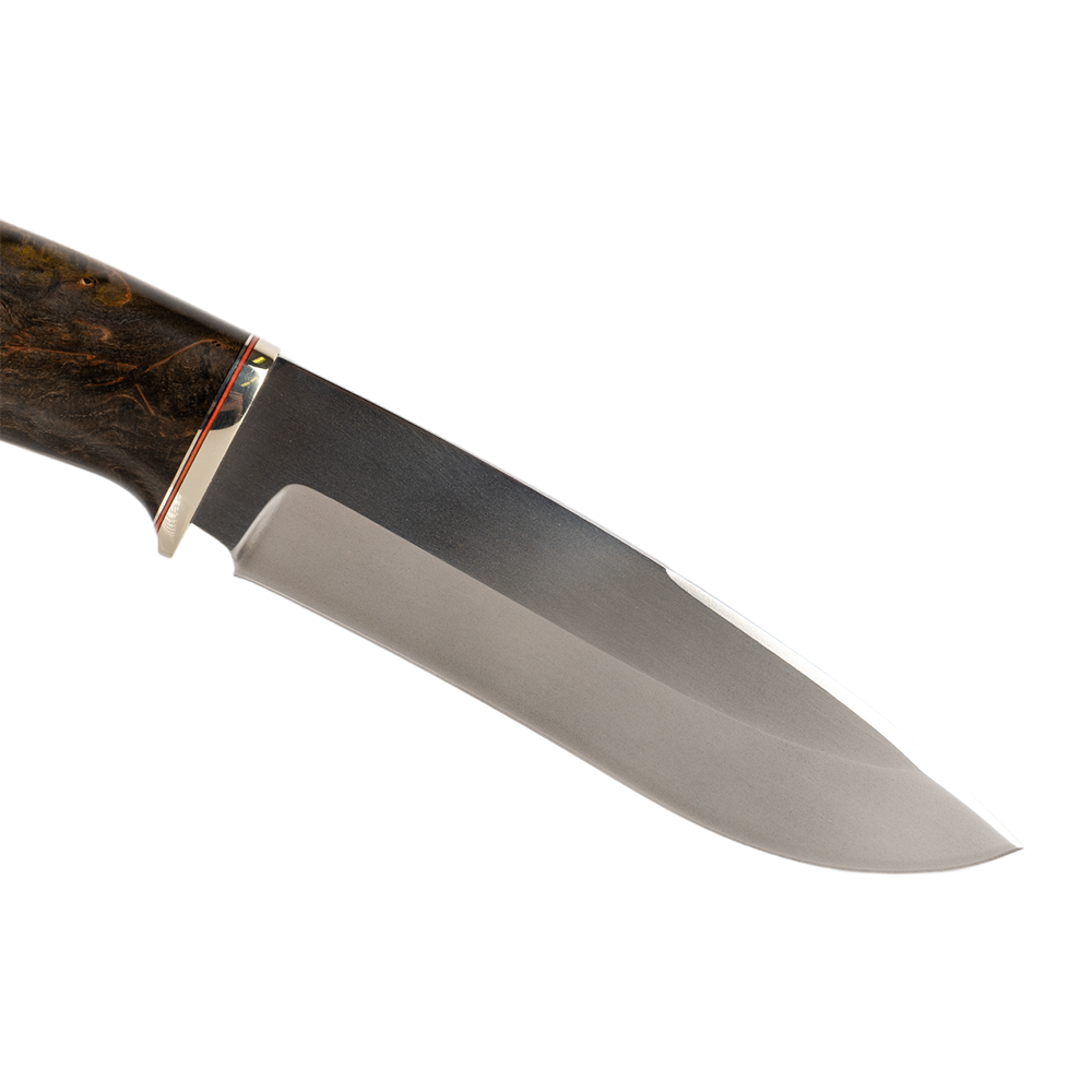 Нож МС "Скиф",сталь PGK, мельхиор, рукоять стабилизированная карельская береза. Фото №3 Нож МС "Скиф",сталь PGK, мельхиор, рукоять стабилизированная карельская береза. Фото №3