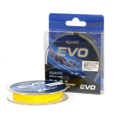 Плетеный шнур Ayashi EVO-X8 (yellow) d-0,171mm. Фото №2