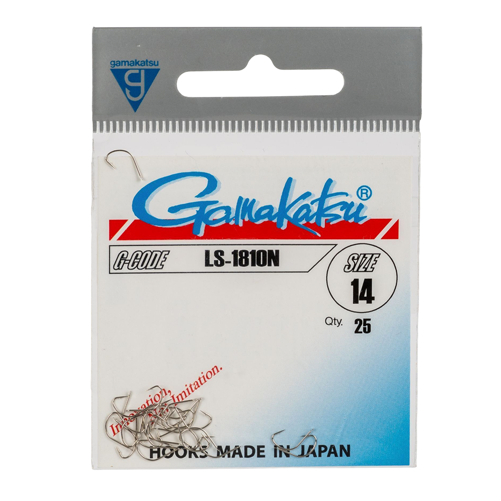 Крючок Gamakatsu Hook LS-1810N Nickel №14. Фото №1