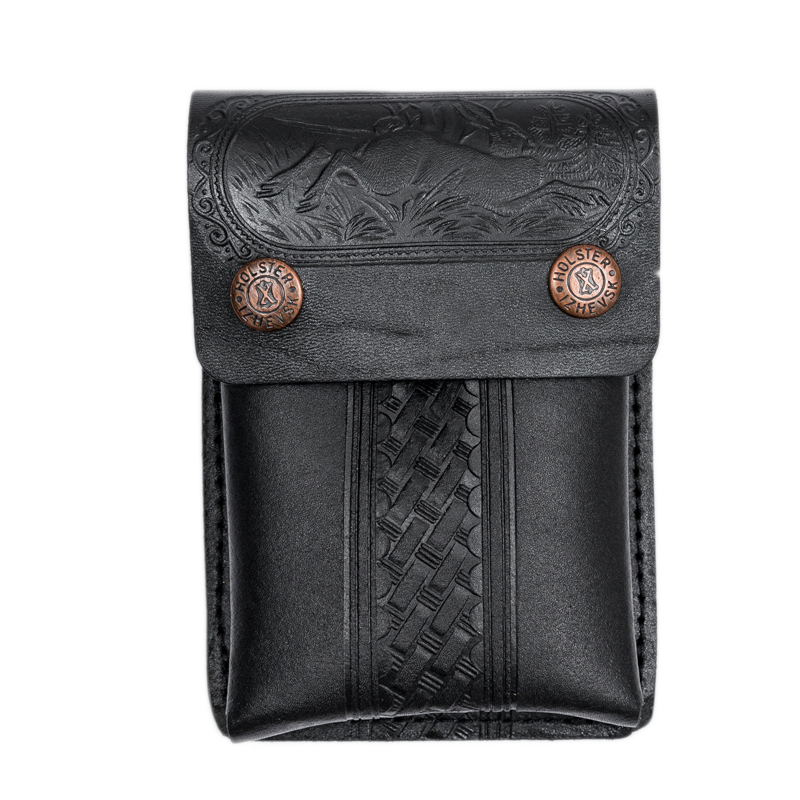 Подсумок "Сайга" 5п (кожа, черный) (Хольстер). Фото №1