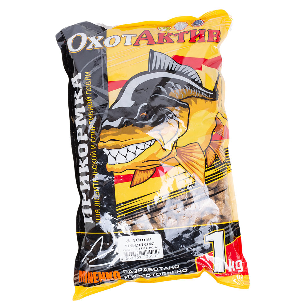 Гранулы «ОхотАктив» 10мм, Чеснок (1кг) Classic. Фото №1