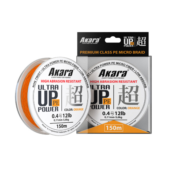 Шнур Akara Ultra Power PE Micro Braid Orange 150 м 0,11. Фото №2