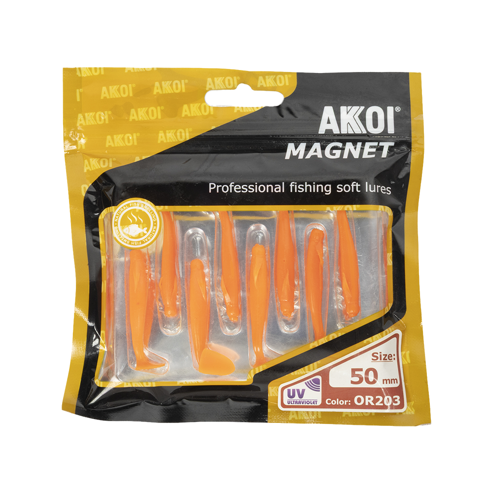 Съедобная резина виброхвост AKKOI Magnet 50 OR203. Фото №1