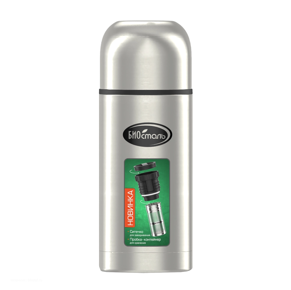 Термос "BIOSTAL-ОХОТА" узкое горло NBP-750Z, пробка с ситечком. Фото №1 Термос "BIOSTAL-ОХОТА" узкое горло NBP-750Z, пробка с ситечком. Фото №1