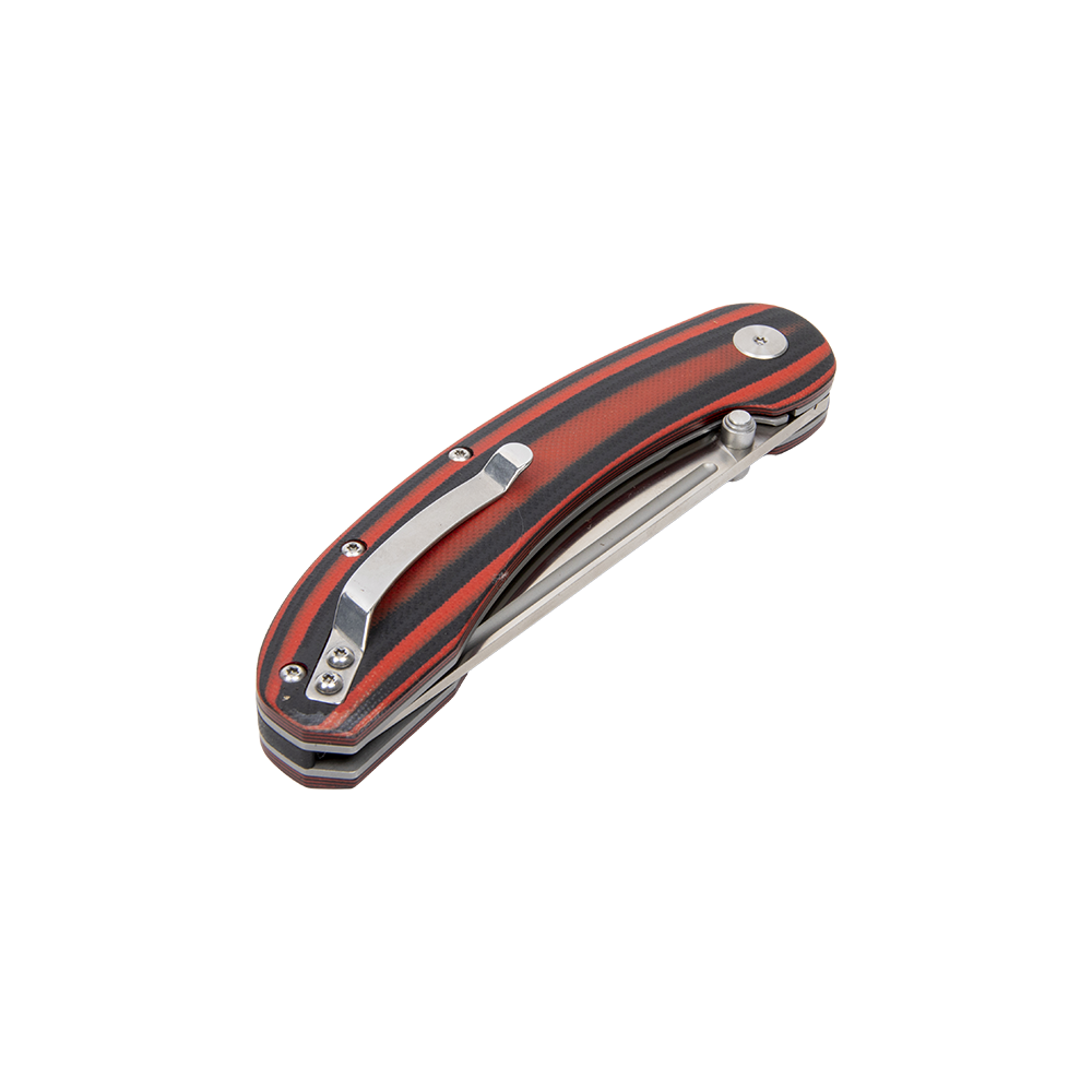 Нож складной МС "Тунгус" сталь AUS-10, рукоять G10 (черно-красная). Фото №7