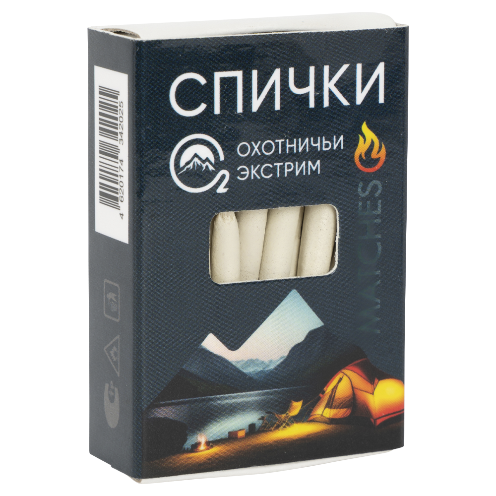 Спички O2 Camping company охотничьи (экстрим) 45 мм. Фото №1
