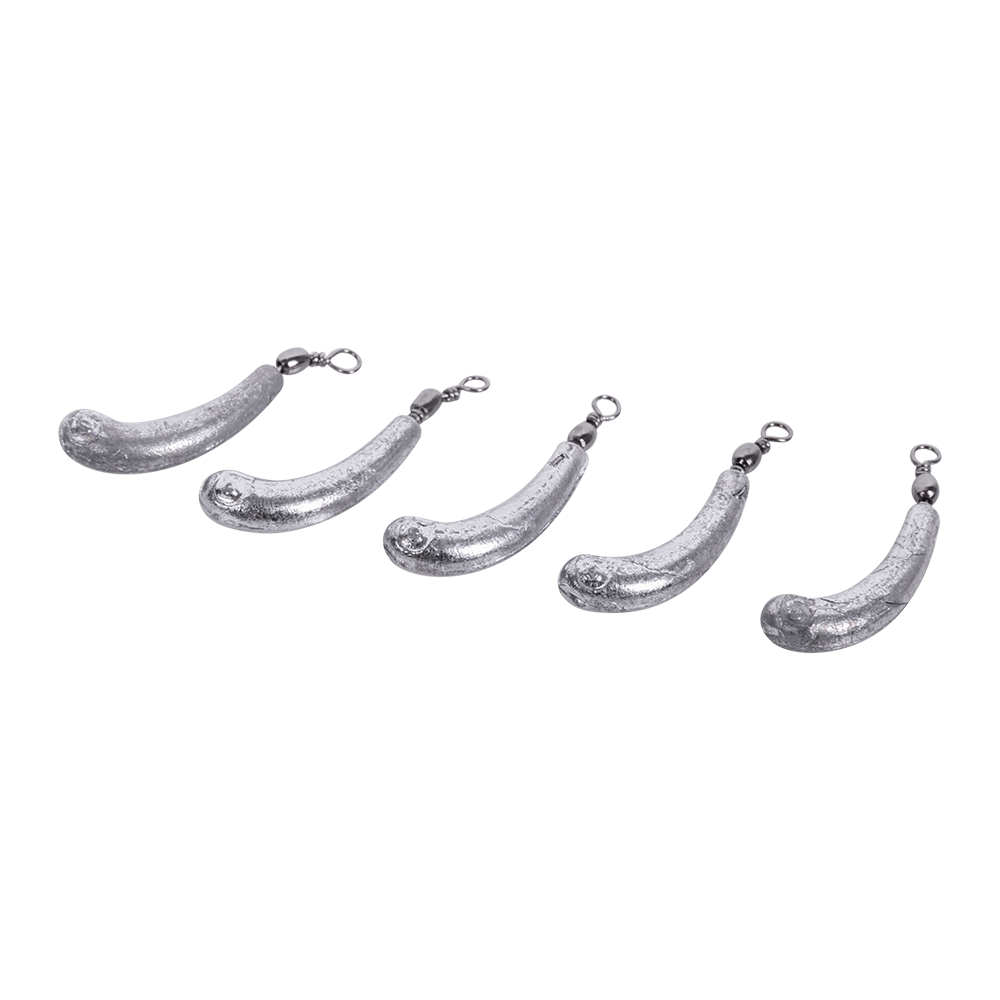 Грузило Банан с вертлюгом для отводного поводка 6гр TritOn (уп. 5шт). Фото №1 Грузило Банан с вертлюгом для отводного поводка 6гр TritOn (уп. 5шт). Фото №1