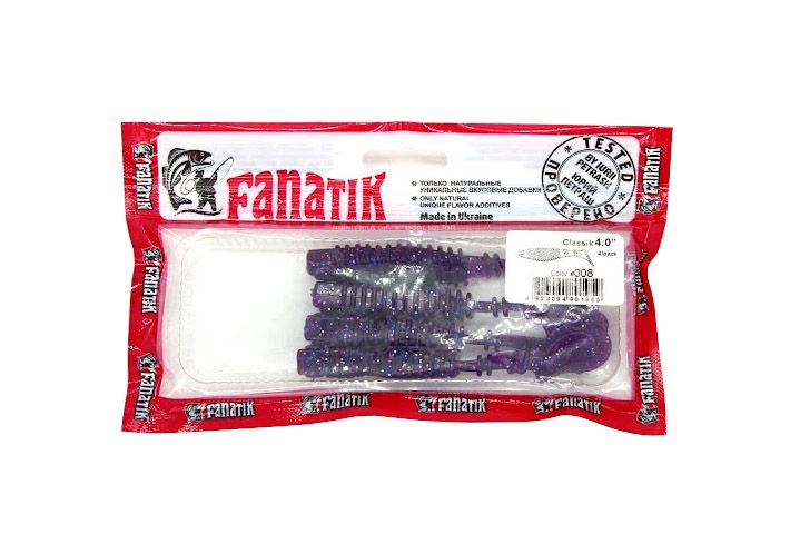 Приманка силиконовая Fanatik Classic 4" 100мм, (4шт. упак.) цвет 008. Фото №1 Приманка силиконовая Fanatik Classic 4" 100мм, (4шт. упак.) цвет 008. Фото №1
