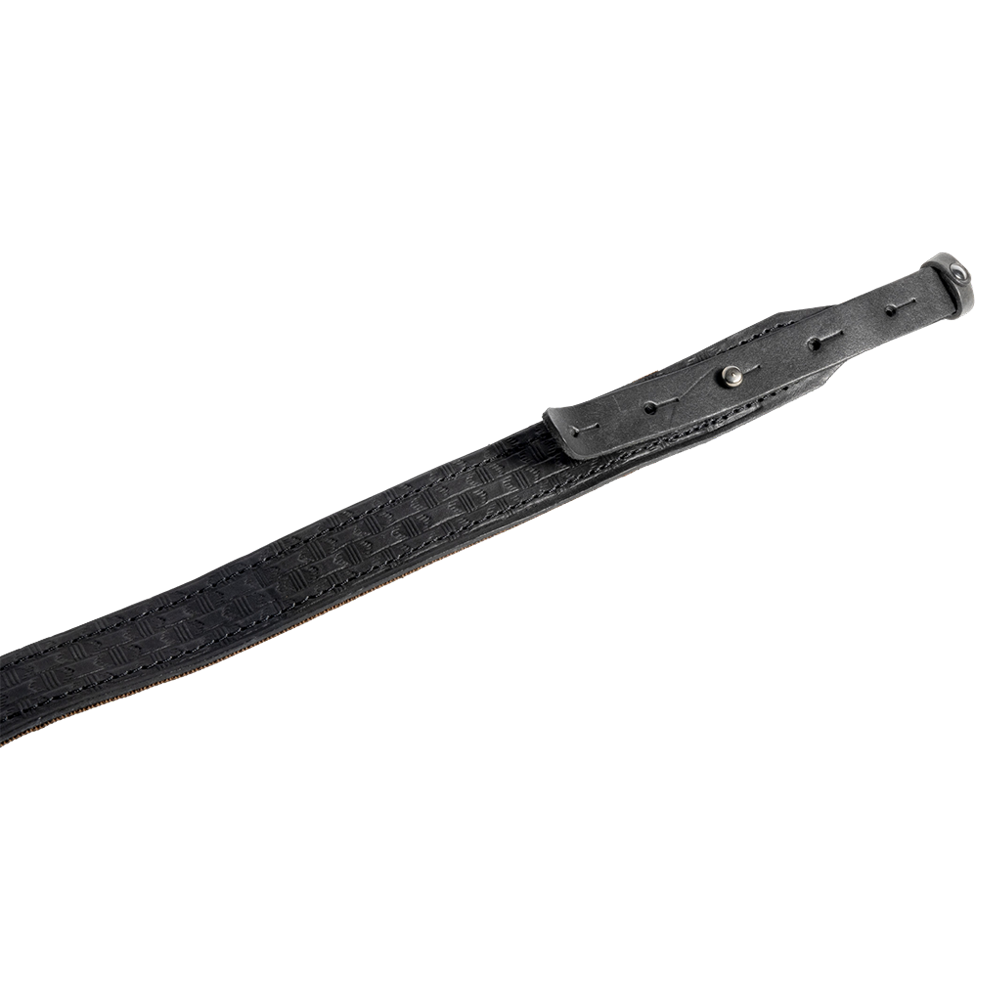 Ремень погонный с противоск. стропой с регулировкой (кожа, черный) (Хольстер). Фото №3