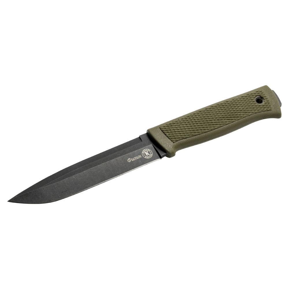 Нож Кизляр "Филин" (рукоять эластрон), цвет: хаки. Фото №2 Нож Кизляр "Филин" (рукоять эластрон), цвет: хаки. Фото №2