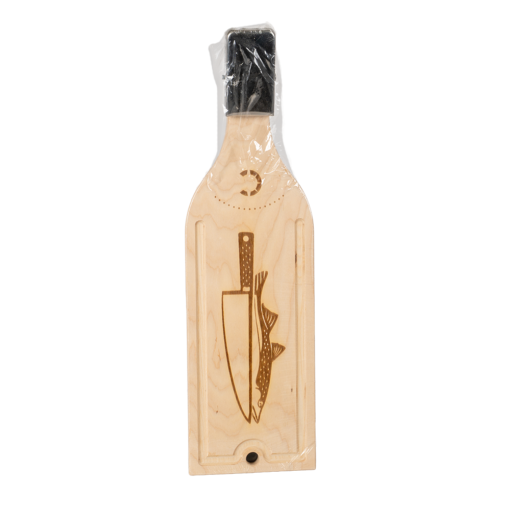 Доска разделочная с прищепкой для рыбы "СЛЕДОПЫТ", 500х150х60, с фаской /25/. Фото №2