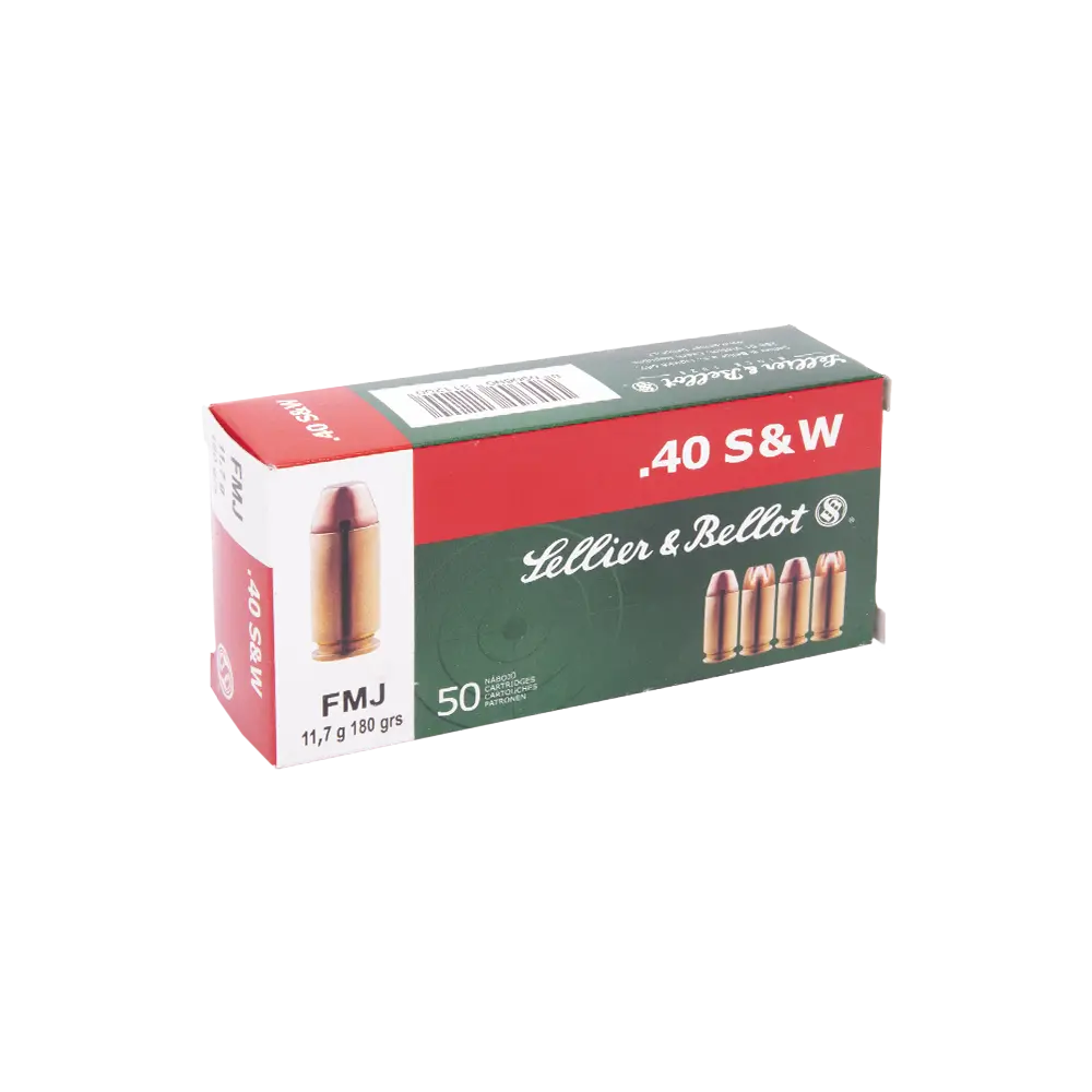 Патрон нарезной SELLER&BELLOT калибр 40 S&W FMJ 11,7 гр. (в пачке 50 шт.). Фото №1