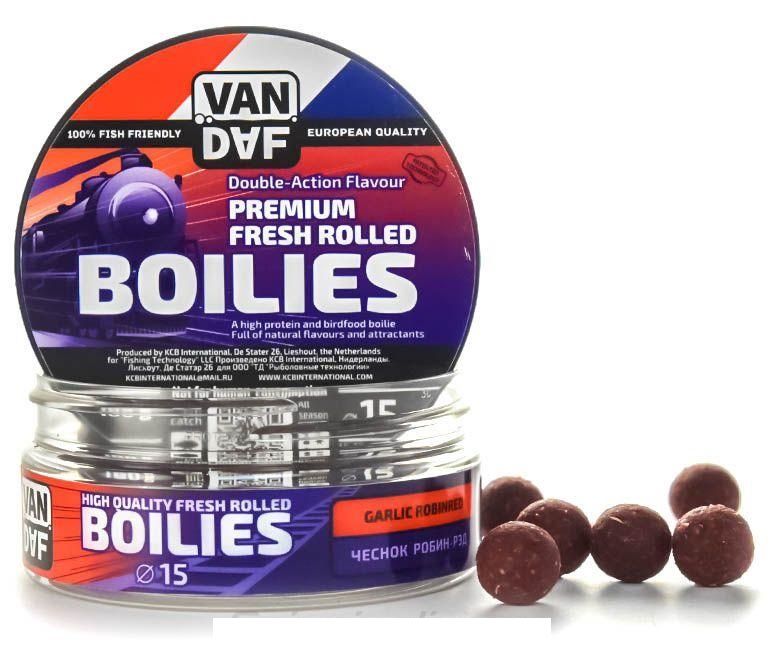 Бойлы VAN DAF Garlic Robin Red - Чеснок Робин Рэд, 15 мм, красный, 100 г.. Фото №2