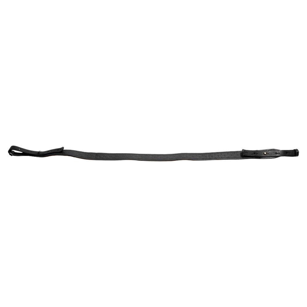 Ремень погонный с противоск. стропой с регулировкой (кожа, черный) (Хольстер). Фото №1