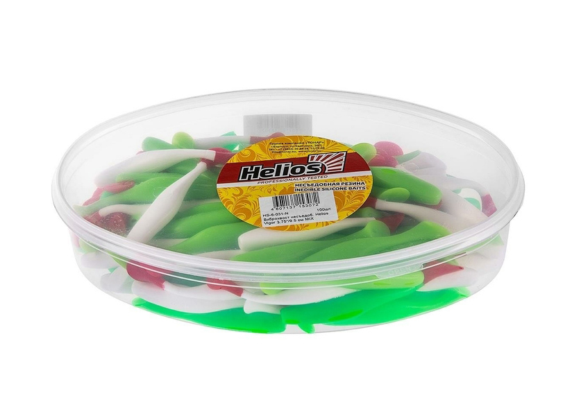 Виброхвост Helios Vigor 3,75"/9.5 см MIX 100шт. (HS-6-031-N). Фото №1 Виброхвост Helios Vigor 3,75"/9.5 см MIX 100шт. (HS-6-031-N). Фото №1