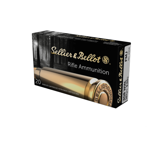 Патрон нарезной SELLER&BELLOT калибр 308 WIN FMJ 9,55 гр. (в пачке 20 шт.). Фото №1