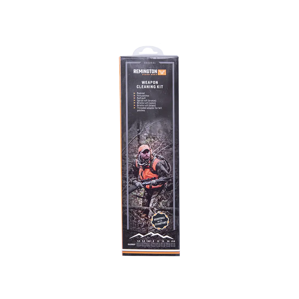 Набор для чистки оружия Remington, калибр 9 (в пластиковом прозрачном футляре). Фото №1