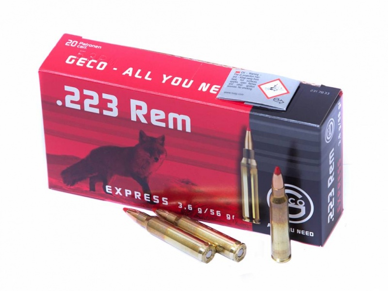 Патрон нарезной RWS GECO калибр 223 REM 3.6 Express 3,6 гр. (в пачке 20 шт.). Фото №2 Патрон нарезной RWS GECO калибр 223 REM 3.6 Express 3,6 гр. (в пачке 20 шт.). Фото №2