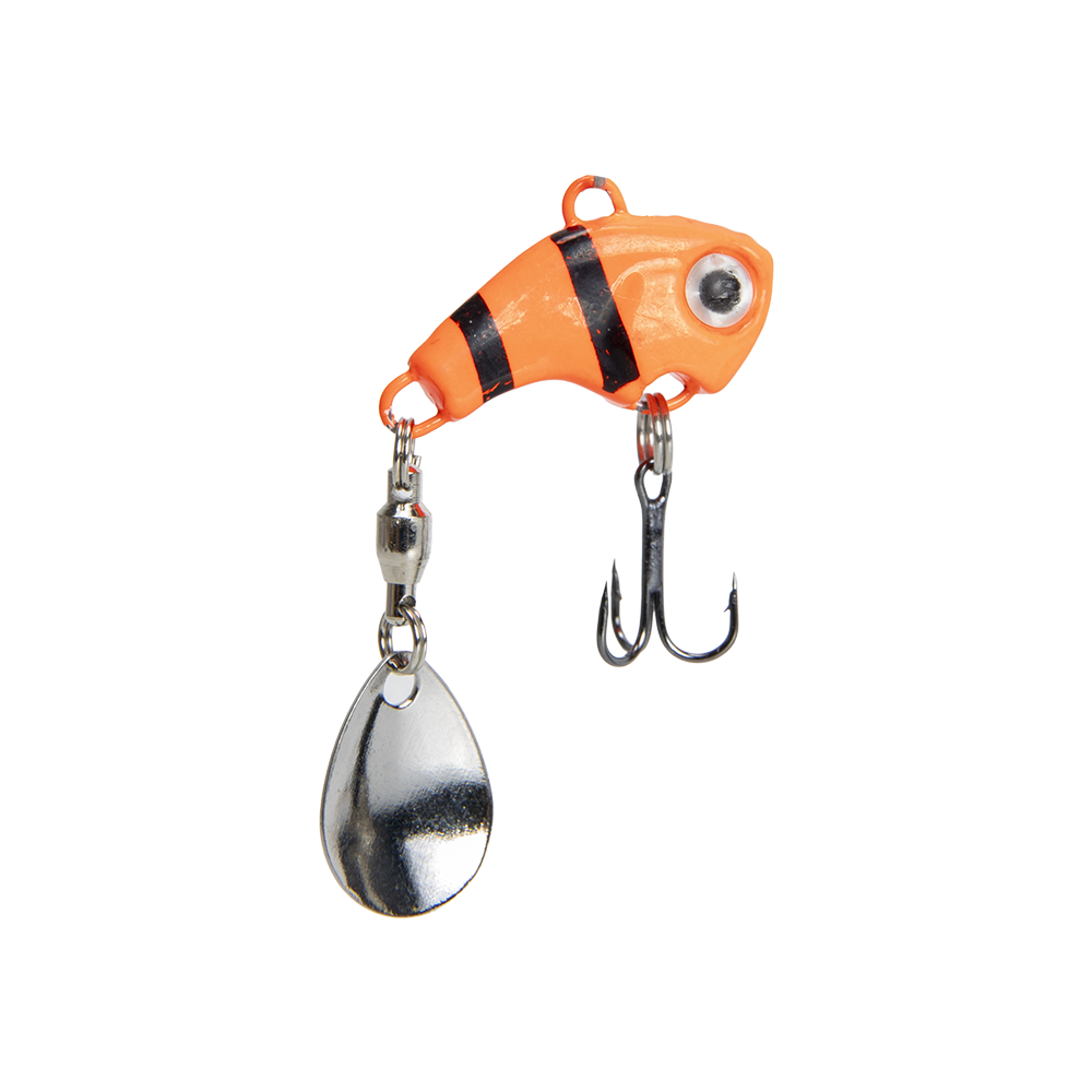 Тейл-спиннер Fish Hawk VIBEZ 10гр, цвет 01 красный неон / черные полоски. Фото №2