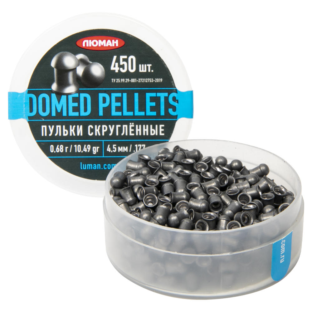 Пуля пневматическая "Domed pellets", 0,68 г. 4,5 мм. (450 шт.) (36 в упаковке). Фото №1