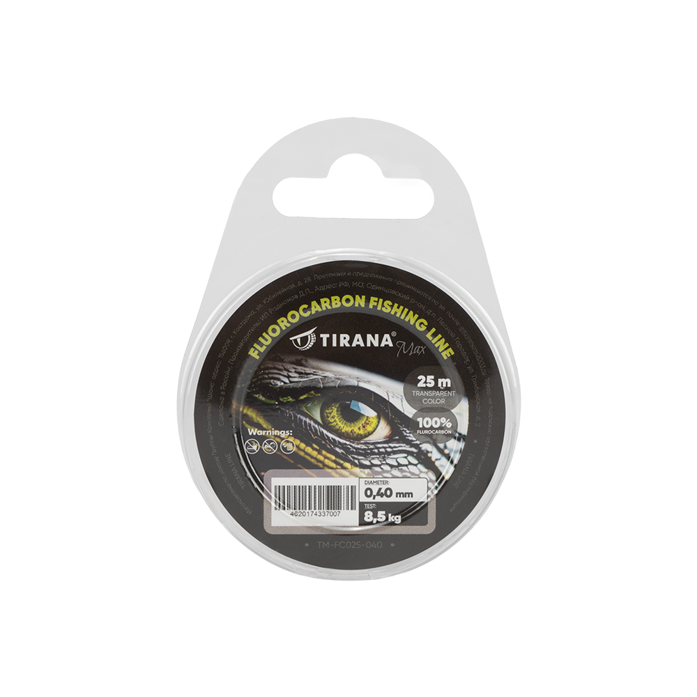 Флюорокарбон Tirana Max 25м - 0,40мм, 8,5кг. Фото №1