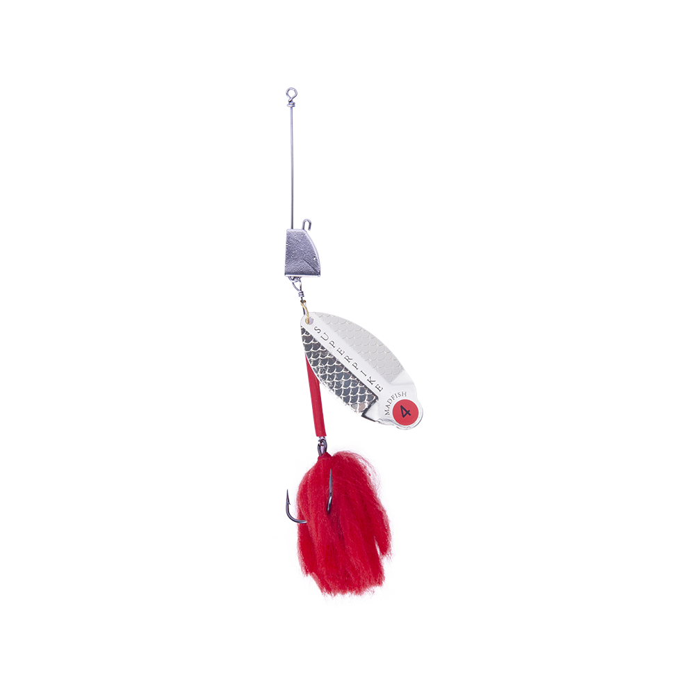 Блесна вращающаяся MADFISH Super Pike №4, 24гр, цвет (Gold-red-dot). Фото №2