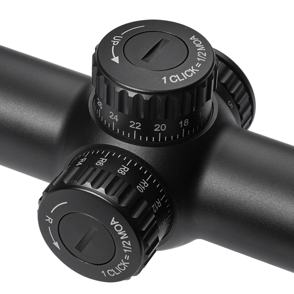 Прицел оптический Gaut  Obsidian 1-8x24, сетка X2, оптоволоконная подсветка (точка), 30мм, 1/2 МОА. Фото №4