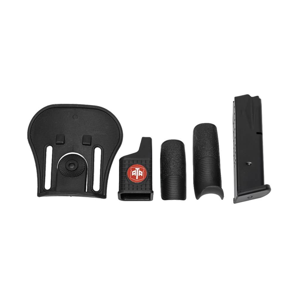 Пистолет АТА9 калибр 9*19 мм, Tungsten, вольфрамовый затвор, черная рамка. Фото №11