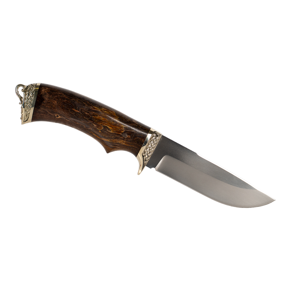 Нож МС "Егерь", сталь ELMAX, литье, рукоять стабилизированная карельская береза. Фото №1