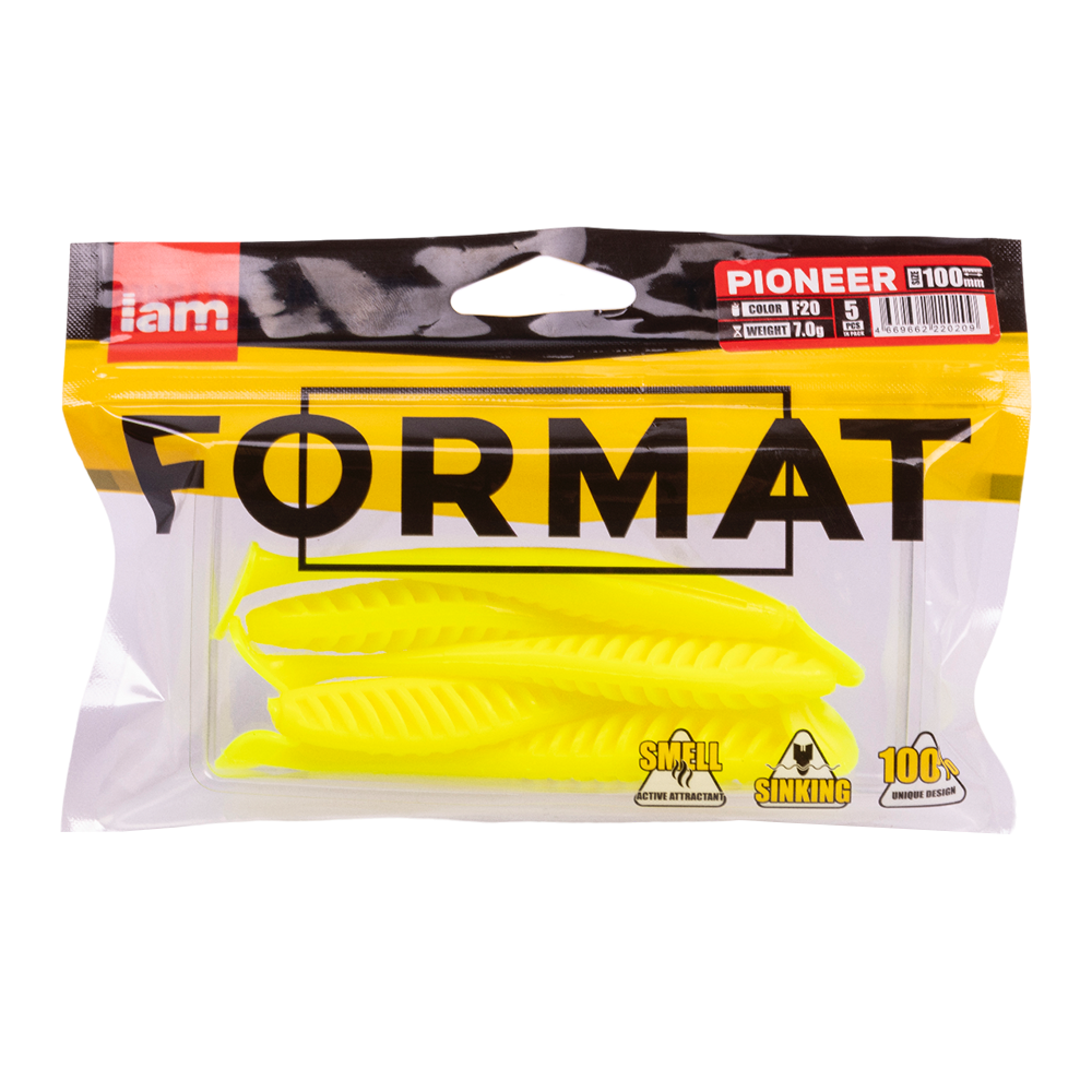 Силиконовая приманка FORMAT PIONEER 100mm, цвет F20, (5шт). Фото №5