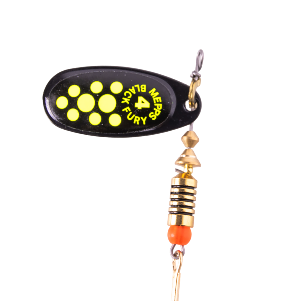 Блесна вращающаяся Mepps Black Fury №4, 8гр, цвет (Silver/Orange) серебро/оранжевые точки. Фото №2 Блесна вращающаяся Mepps Black Fury №4, 8гр, цвет (Silver/Orange) серебро/оранжевые точки. Фото №2