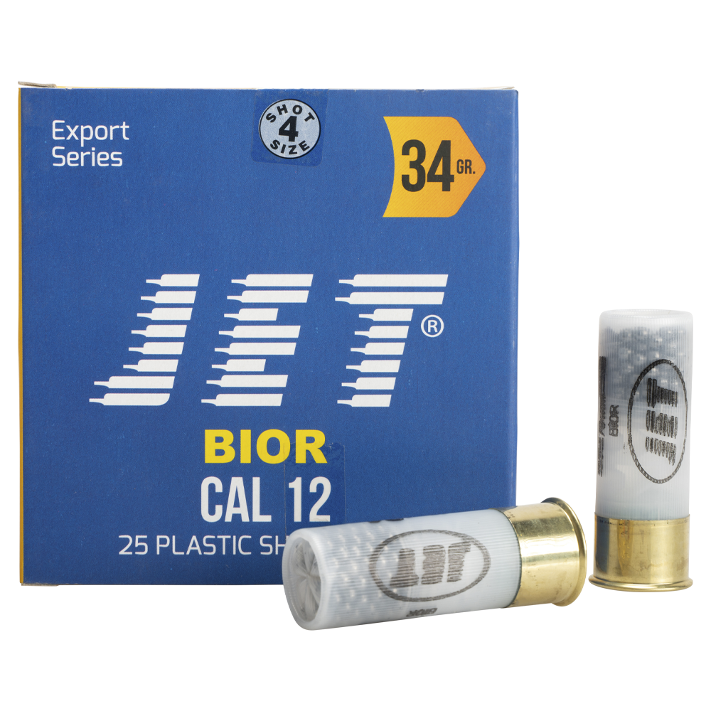 Патрон JET 12/70 Bior № 4 34гр (пач.25шт/короб.250шт). Фото №1 Патрон JET 12/70 Bior № 4 34гр (пач.25шт/короб.250шт). Фото №1