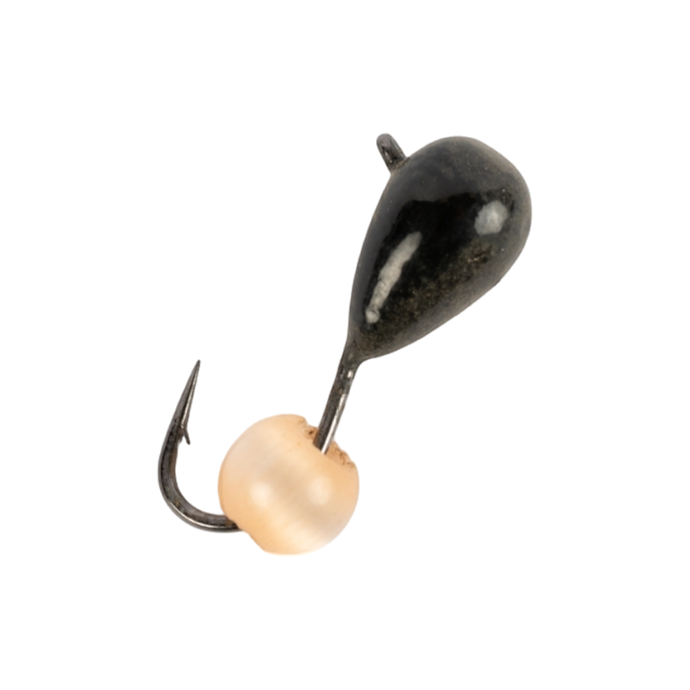 Мормышка вольфрамовая Trye Weight черная "Капля" d4,0мм кошачий глаз, оранжевый (10шт). Фото №2