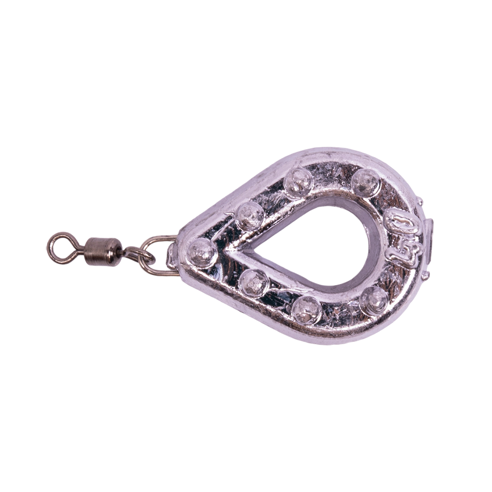 Груз "Капля-рамка" с ушком и вертлюгом, 40гр. Фото №1