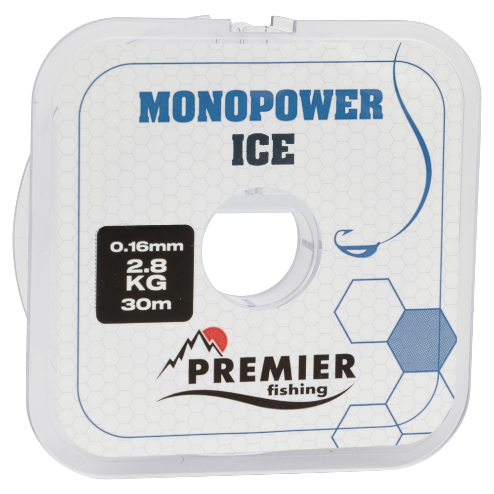 Леска MONOPOWER ICE 0,16mm/30m Clear Nylon PREMIER fishing (PR-MI-T-016-30). Фото №1