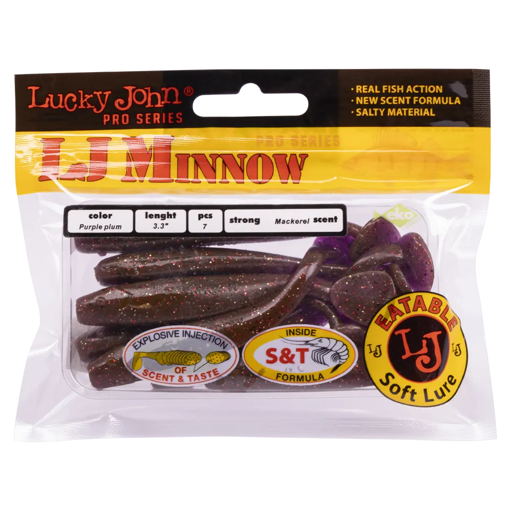 Виброхвост Lucky John Pro Series Minnow 3,3" 84мм, (7шт. упак.) цвет S13. Фото №5