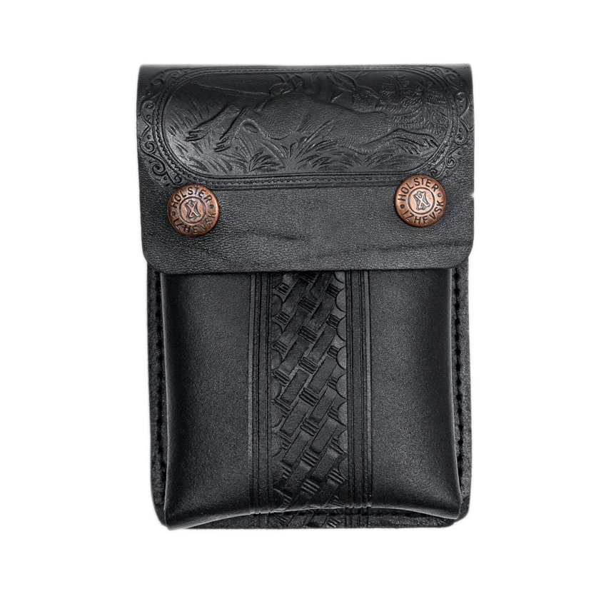 Подсумок Сайга 10п (кожа, черный) (Хольстер). Фото №1