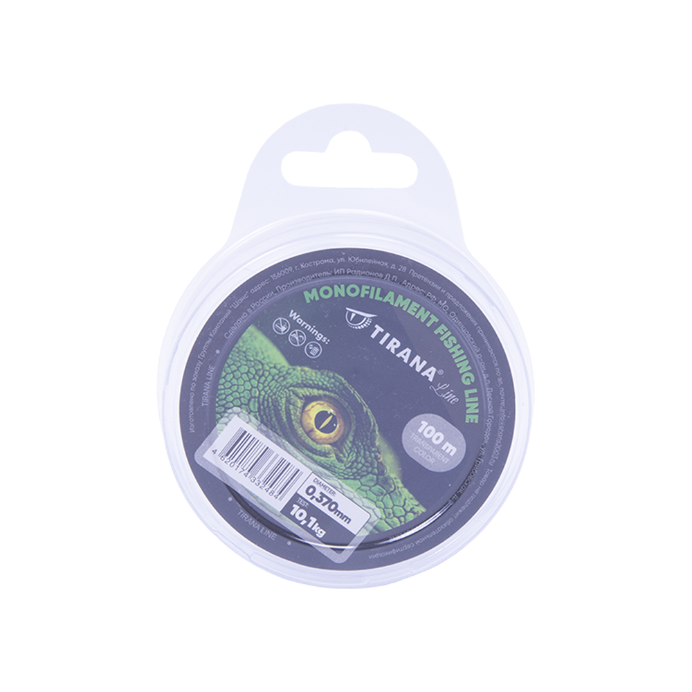 Леска монофильная прозрачная TIRANA LINE 100м - 0,370. Фото №1 Леска монофильная прозрачная TIRANA LINE 100м - 0,370. Фото №1