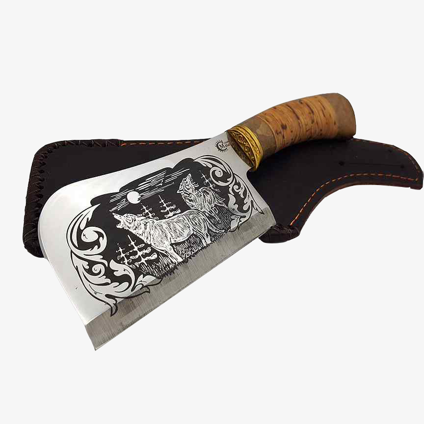 Нож "Мясной-1", ст.65х13, бер., литье, гравировка (ИП Семина). Фото №2