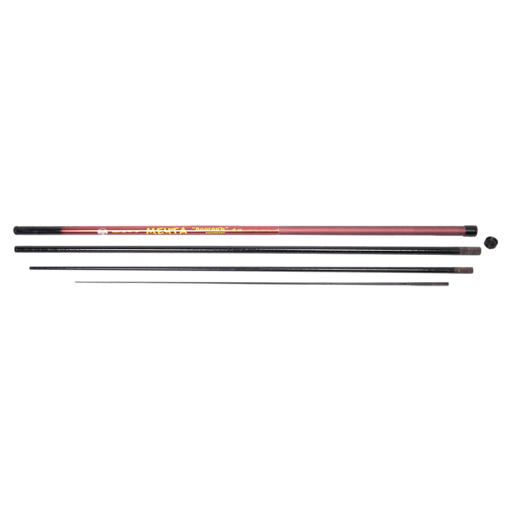 Удилище монолитное "ВолгарЪ Мечта" 4,0м; (4 секции) тест 40гр (карбон 30%). Фото №1 Удилище монолитное "ВолгарЪ Мечта" 4,0м; (4 секции) тест 40гр (карбон 30%). Фото №1