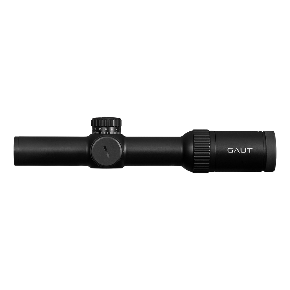 Прицел оптический Gaut  Obsidian 1-8x24, сетка X2, оптоволоконная подсветка (точка), 30мм, 1/2 МОА. Фото №2