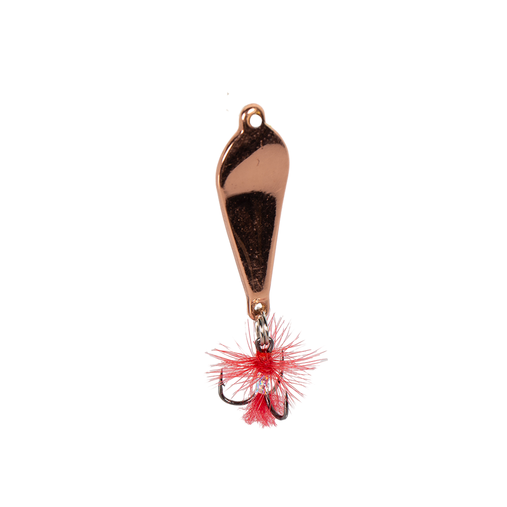 Блесна Северные мастерские Favorit 40мм, 7гр, цвет (CU) с мухой. Фото №2 Блесна Северные мастерские Favorit 40мм, 7гр, цвет (CU) с мухой. Фото №2