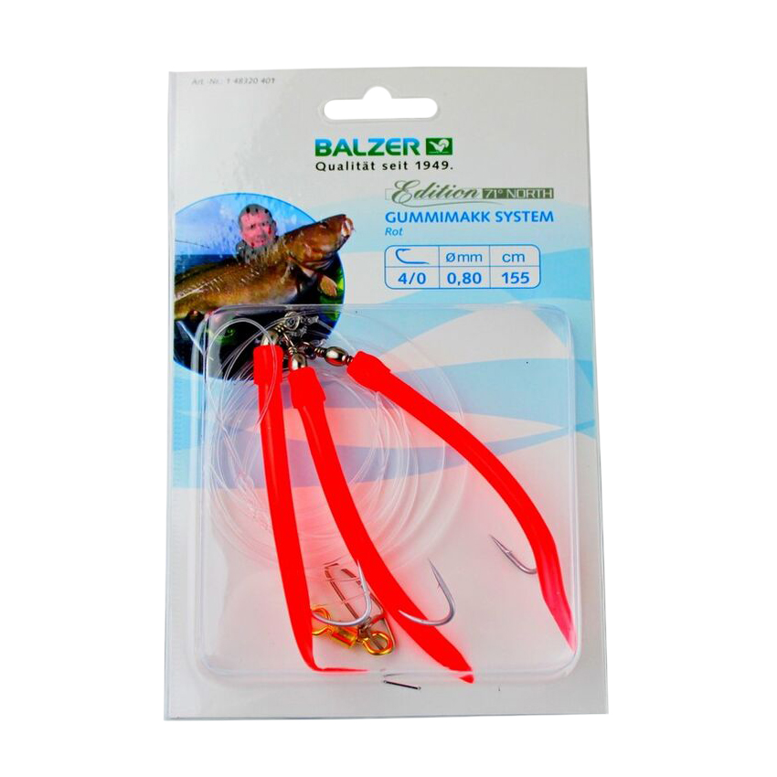 Оснастка для ловли трески BALZER 71° North Rig Red (3 Makks 4/0). Фото №2