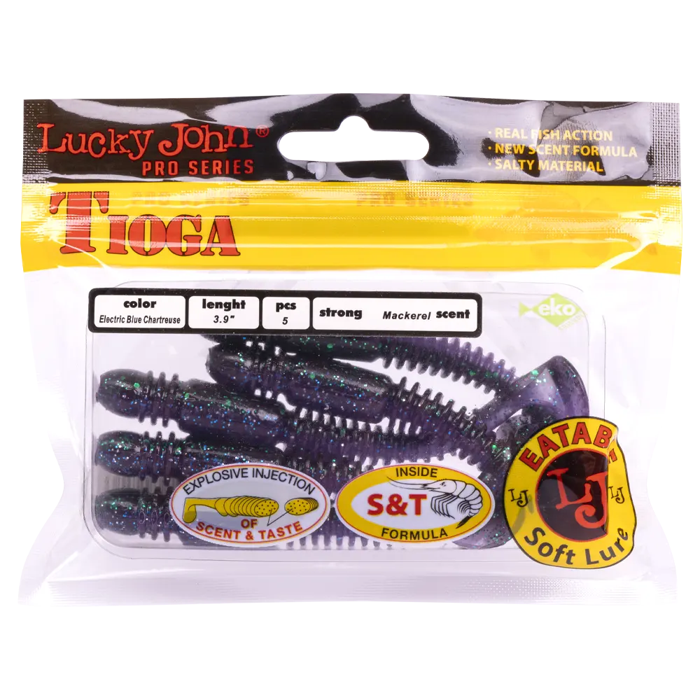 Виброхвост Lucky John Pro Series Tioga 3,9" 99мм, (5шт. упак.) цвет T52. Фото №5 Виброхвост Lucky John Pro Series Tioga 3,9" 99мм, (5шт. упак.) цвет T52. Фото №5